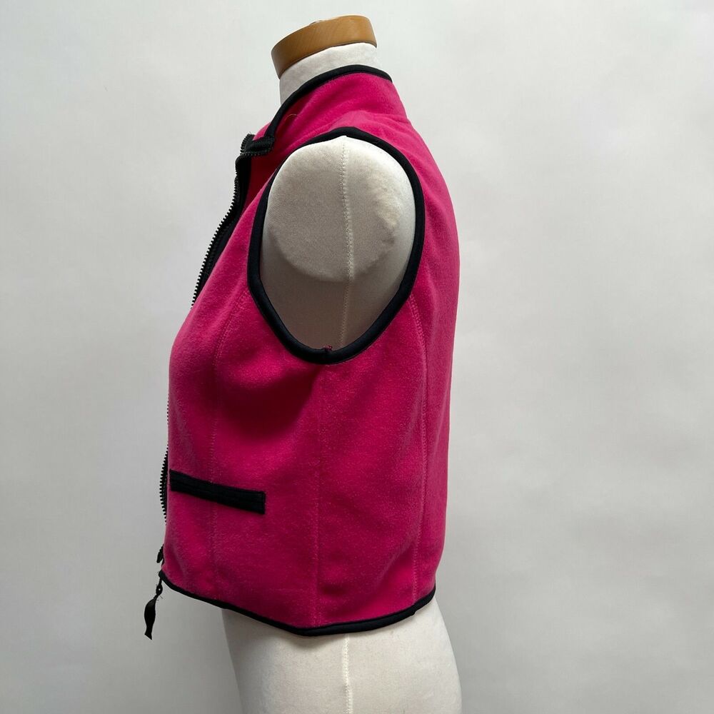 Cheetah Girl's Vest Large 14 Pink Black Sleeveless Fleece Full‎ Zip NWT - Picture 2 of 5